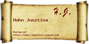 Hahn Jusztina névjegykártya